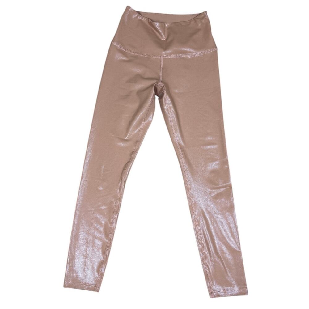 Beyond Yoga Leggings Twinkle High Waist Light Pink Shimmer Womens Size S